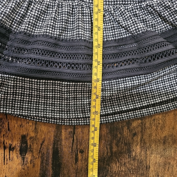 Michael Kors Houndstooth Short Sleeve Mesh Panel See Thru Midi Dress Medium - Picture 10 of 10